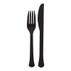 Black Reusable Plastic Cutlery Set