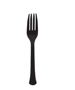 Black Reusable Plastic Cutlery Set