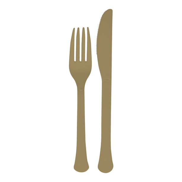 Buy Plastic Gold Plastic Cutlery Fun Party Supplies