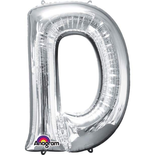 Big silver letter shop balloons