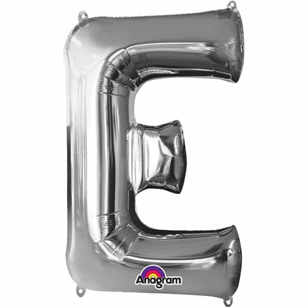 Big silver letter shop balloons