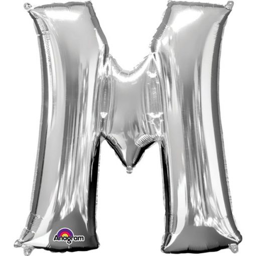 Silver Letter M Balloon