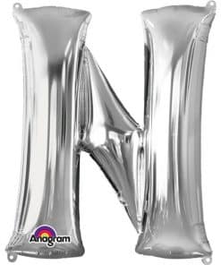 Silver Letter N Balloon