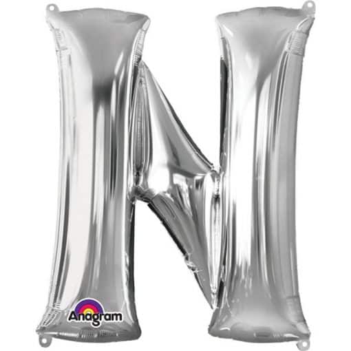Silver Letter N Balloon