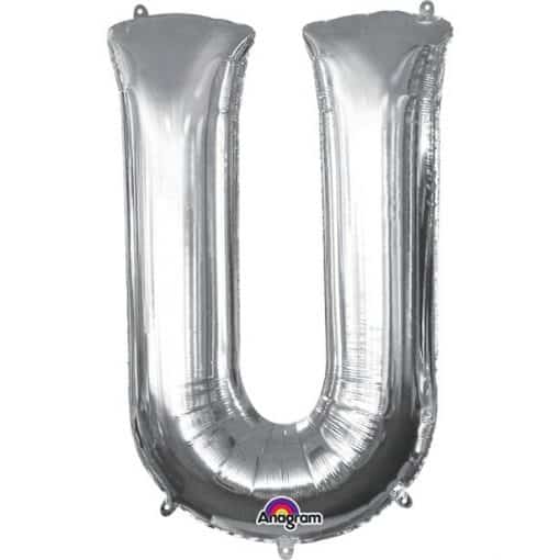 Silver Letter U Balloon