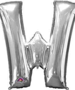 Silver Letter W Balloon