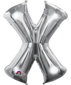 Silver Letter X Balloon