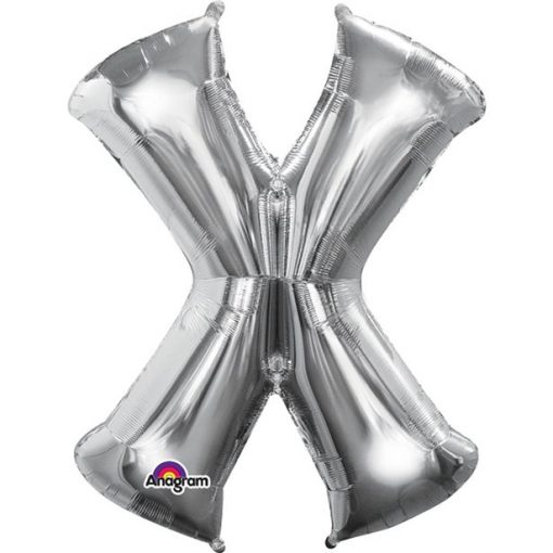 Silver Letter X Balloon
