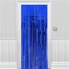 Blue Metallic Fringed Door Curtain