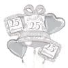 25th Silver Sparkling Wedding Anniversary Balloon Bouquet