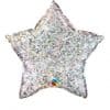 Holographic Silver Star Shaped Foil Balloon