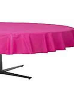Hot Pink Party Plastic Round Tablecover