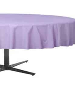 Lilac Plastic Round Party Tablecover