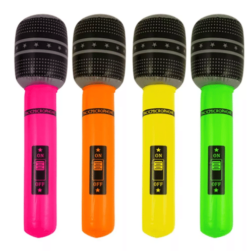 Neon Inflatable Microphone 40cm