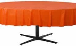 Alternative view of Orange Party Round Plastic Tablecover - 2.1m (each)