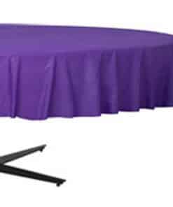 Purple Party Plastic Round Tablecover