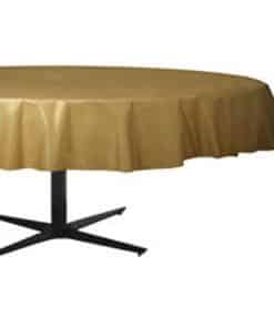 Gold Plastic Round Tablecover