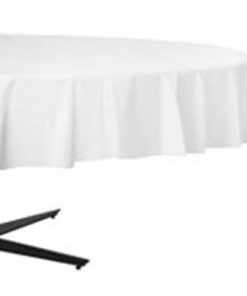White Round Plastic Tablecover