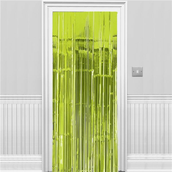 Lime Green Metallic Fringed Door Curtain Fun Party Supplies