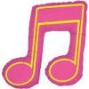 Musical Note Foil PINK Super shape Balloon - 40"
