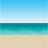 Blue Sky, Ocean & Sand Backdrop