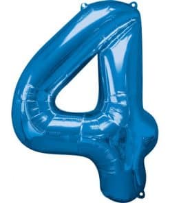 Blue Number 4 Balloon