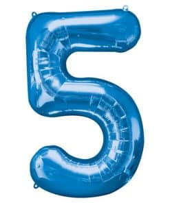 Blue Number 5 Balloon - 34
