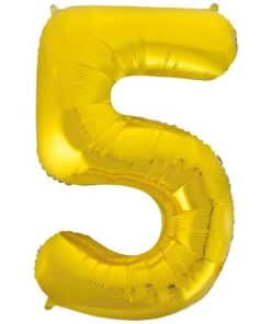 Gold Number 5 Balloon