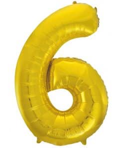 Gold Number 6 Balloon