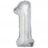Silver Number 1 Foil Balloon - 34"