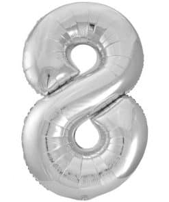 Silver Number 8 Balloon
