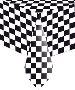 Grand Prix Black and White Checkered Plastic Party Tablecover