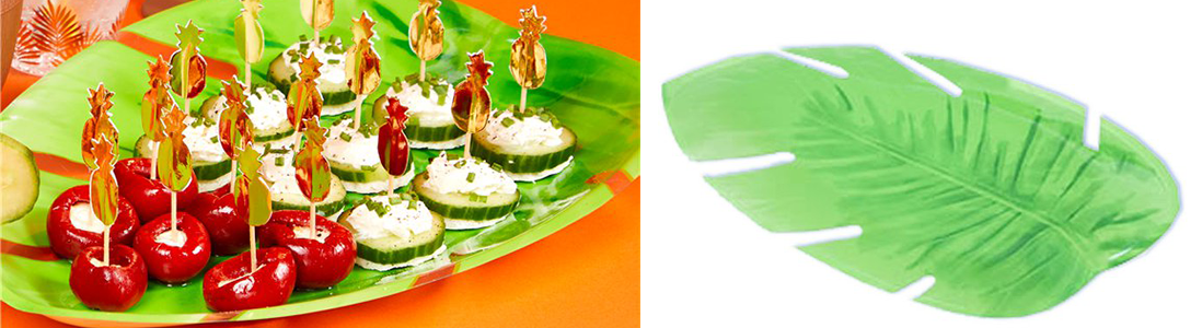 Plastic Jungle Leaf Platter