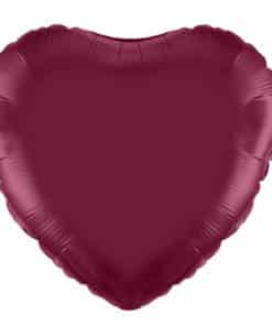 Burgundy Heart Shaped Foil Balloon