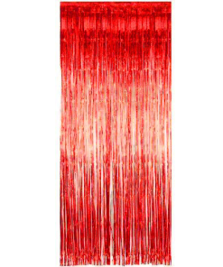 Red Shimmer Door Curtain