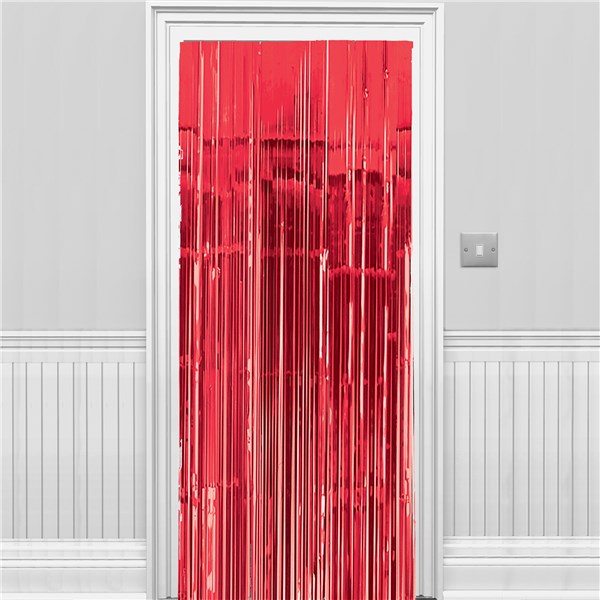 Red Metallic Fringed Door Curtain Fun Party Supplies