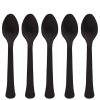 Black Reusable Plastic Spoons