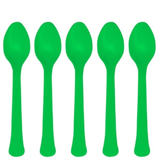 Green Reusable Plastic Spoons