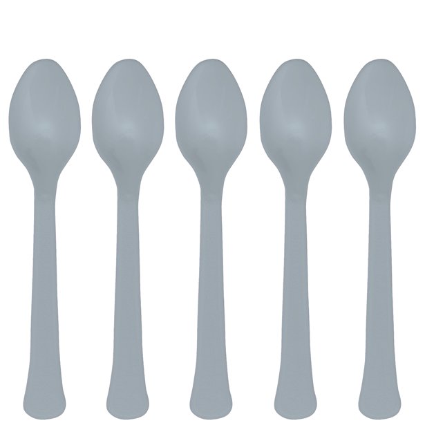Silver Reusable Plastic Spoons, Plastic Cutlery