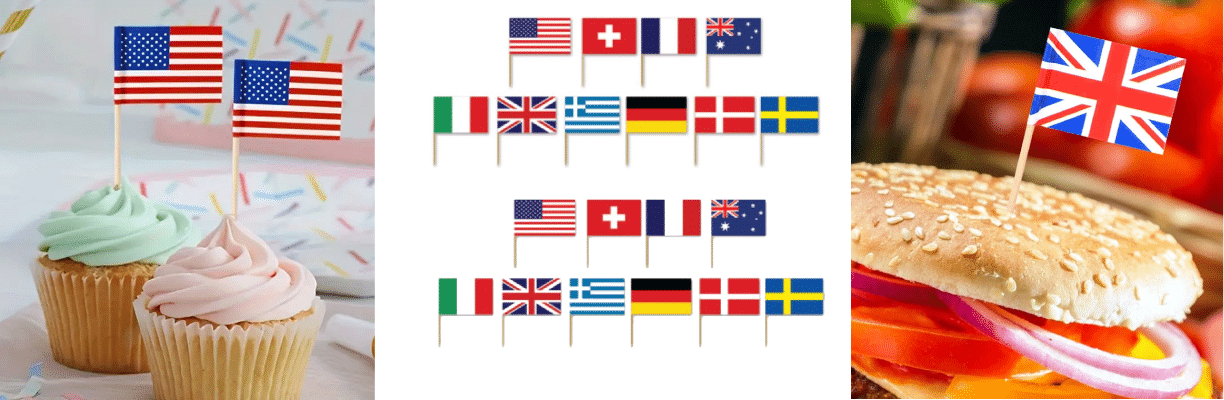 International Flag Sandwich & Cake Picks