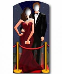 Red Carpet Couple Stand In Cardboard cutout