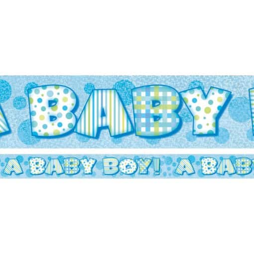 A Baby Boy Blue Foil Banner