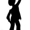 Disco Dancer Silhouette Boy Cardboard Cutout