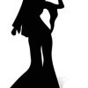 Disco Dancer Silhouette Girl Cardboard Cutout