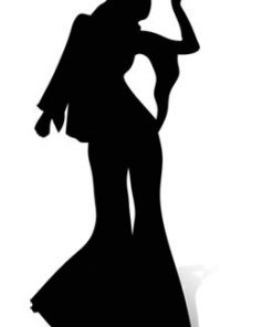 Disco Dancer Silhouette Girl Cardboard Cutout