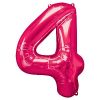 Pink Number 4 Balloon