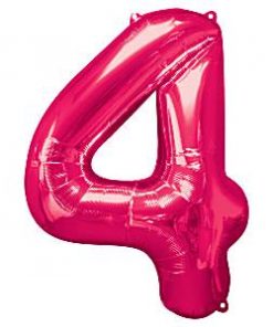 Pink Number 4 Balloon