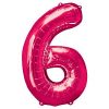 Bright Pink Number 6 Balloon
