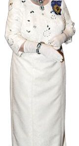 Queen Elizabeth II White Dress with Crown Cardboard cutout