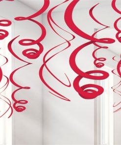 Red Hanging Swirl Party Decorations